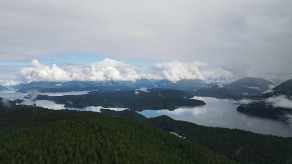 Picturesque landscapes of the Sunshine Coast near Powell River in British Columbia, Canada. Wide ang alt
