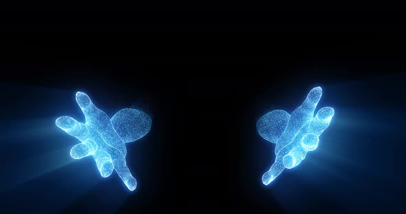 Hand Blue artificial intelligence network Ai line circuit technology Data Transfer abstract alt