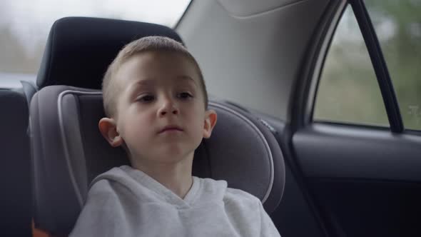 Traveling Child Sitting in a Car Seat alt