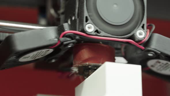 Technology. The Work of a Three-dimensional Printer. 3D Printer During Printing Close-up. Process of alt