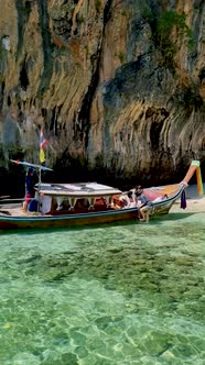 Luxury Longtail Boat in Krabi Thailand Koh Hong Island Trip at the Tropical Island 4 Island Trip in alt