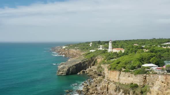 Lighthouse Located on Cliffs at Cascais Portugal Europe alt
