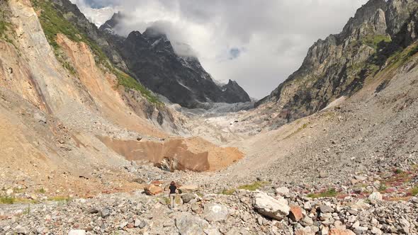 Chalaadi Glacier Near Mestia Town in Caucasus Mountains Svaneti Region Georgia alt