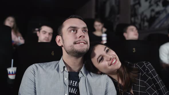 Love Couple Watching Movie in Cinema Theatr alt