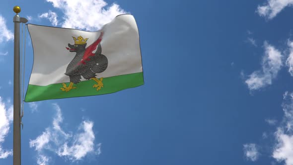 Kazan City Flag (Russia) On Flagpole alt