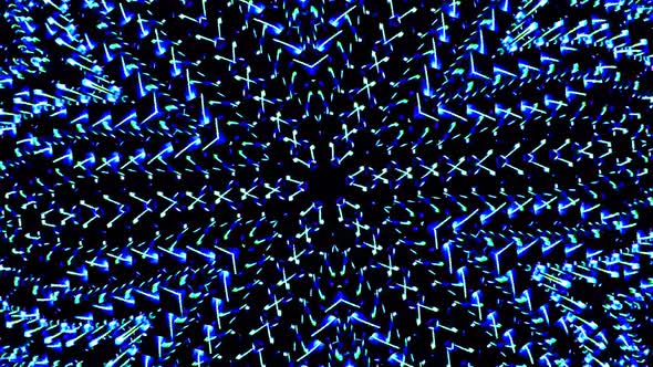 shining bright lines set blue wave motion, colorful, on black background alt