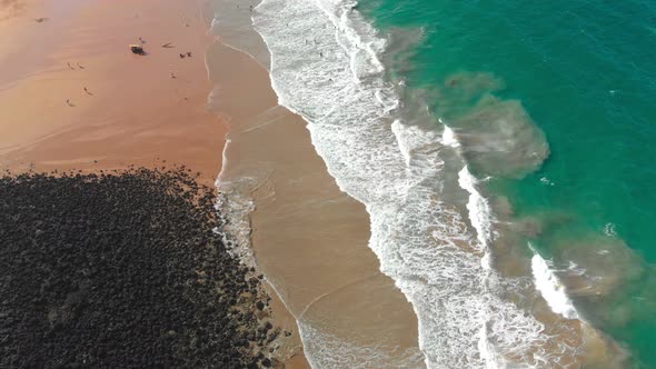 Aerial drone view of Bargara beach, Queensland, Australia