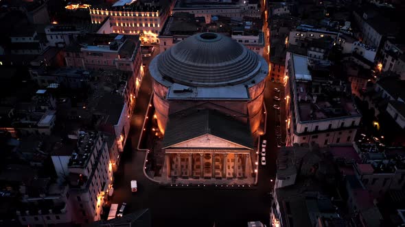 Aerial view of Pantheon in Rome