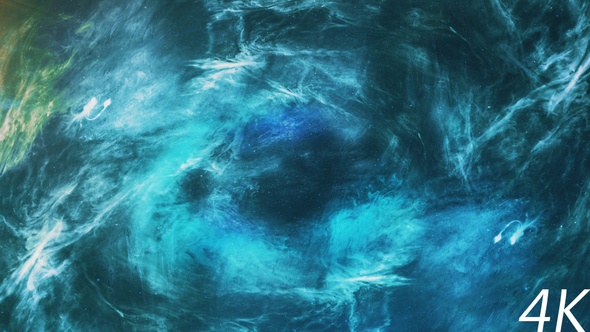 Travel Through Blue Space Nebula