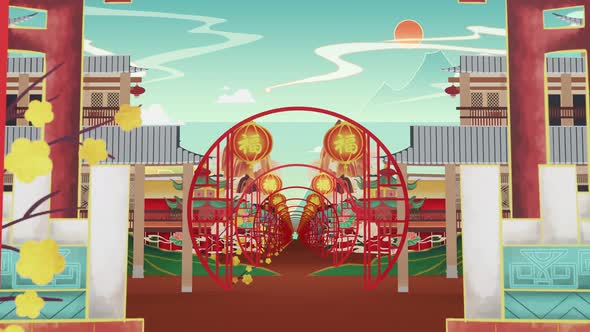 Chinese Traditional Motion Graphic Stage Background