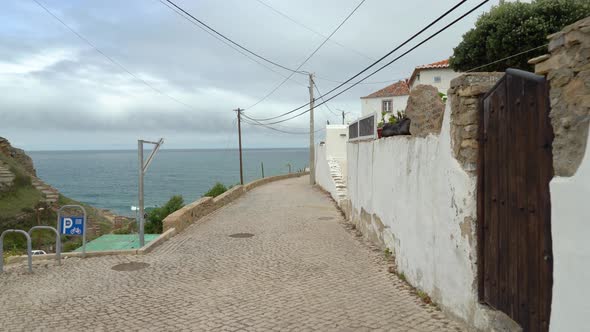 Azenhas do Mar Village with North Atlantic Ocean Coast in Background