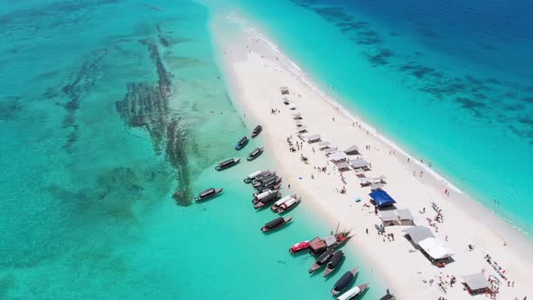 Aerial View of the Paradise Disappearing Island of Nakupenda in Zanzibar Africa alt