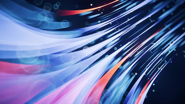 Flowing curves with glowing neon lines alt