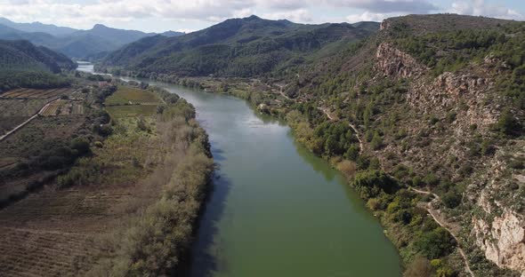 Ebro River at Miravet in Catalonia