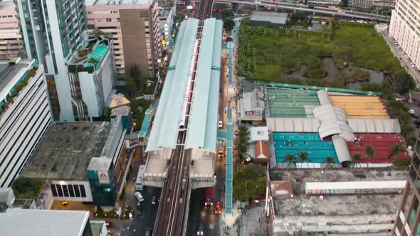 Siam and Rachathewi Districts Aerial Views, Rooftop Bar, in Bangkok, Thailand alt