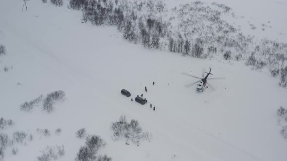 A Helicopter Landed in the Arctic to Pick Up a Group of Researchers