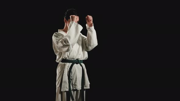 Woman in Kimono Gets Into a Fighting Stance alt