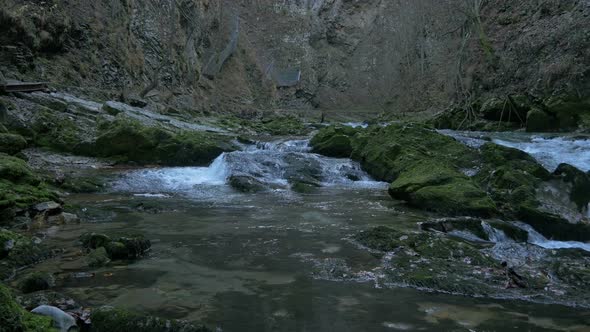 A river flowing through a gorge