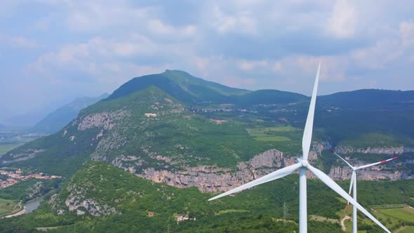 Aerial View Of A Eolic Power Plant alt