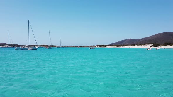 Beautiful view of the southern Sardinian sea from the boat