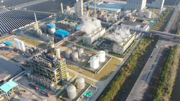 chemical plant in city