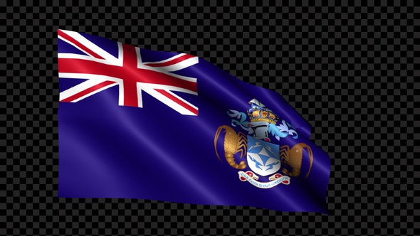 Tristan Da Cunha Flag Blowing In The Wind alt