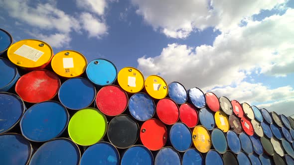 Colored Oil Barrels