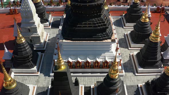 Aerial View of Wat Ban Den or Wat Banden Complex Temple in Mae Taeng District Chiang Mai Thailand alt