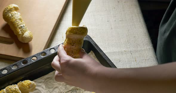 Woman cooking in the kitchen. Close-up