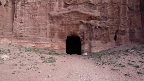 Ancient Temple Facade Carved Out Of The Sandstone In Ancient City Of Petra alt