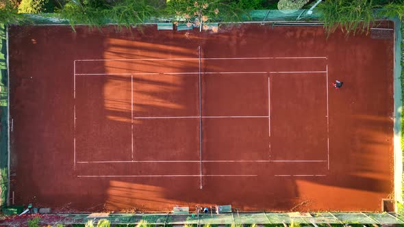 Basketball Court Aerial View 4 K Alanya Turkey alt
