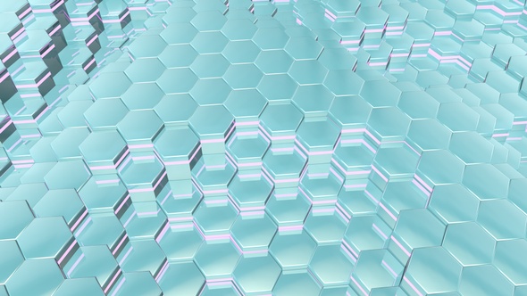 Blue Hi-Tech Hexagon Background Loop