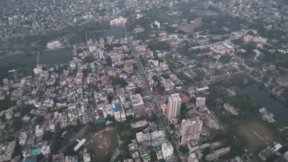 Aerial view of Dhaka residential district, Bangladesh. alt