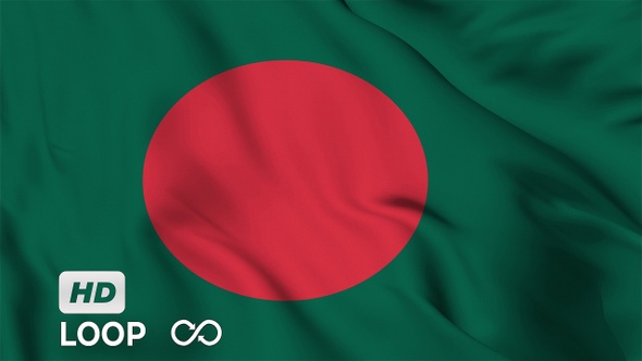 Waving flag of Bangladesh