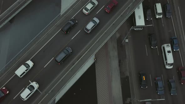 Top View of the Road Junction and Bridges