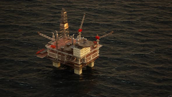 The oil rig uses machines, drills and pipes to extract gasoline and petroleum.