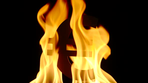 Burning Euro symbol