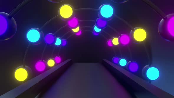 Neon Ball Hallway 03 Hd 
