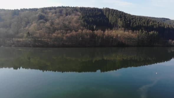 Flight Over Lake at Spring