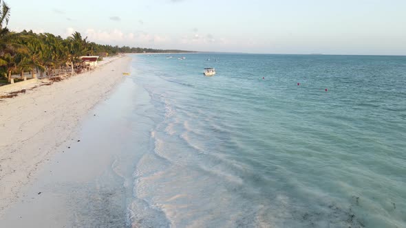 Boats in the Ocean Near the Coast of Zanzibar Tanzania alt