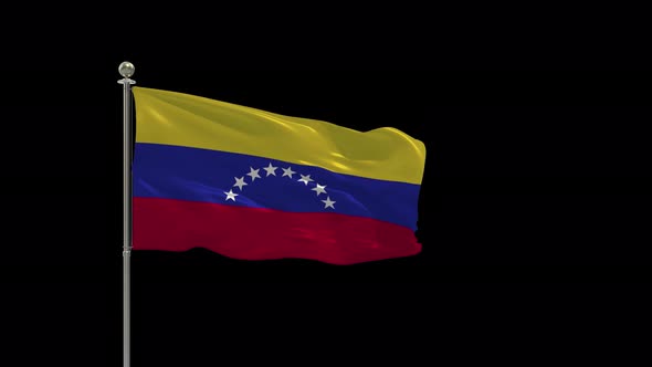 Venezuela Flag Pole Looping  Animation Include Alpha Channel alt