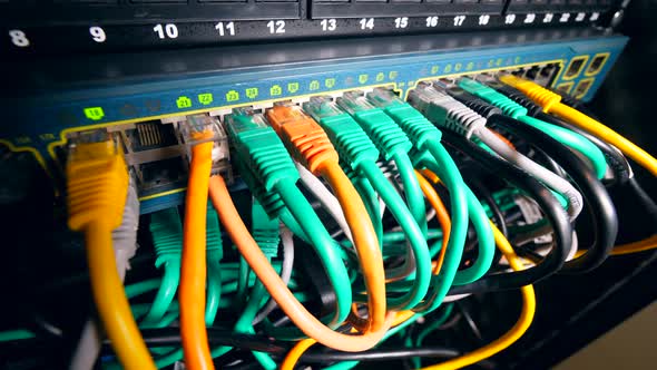 Back Side of the Server Block with Multiple Wires alt