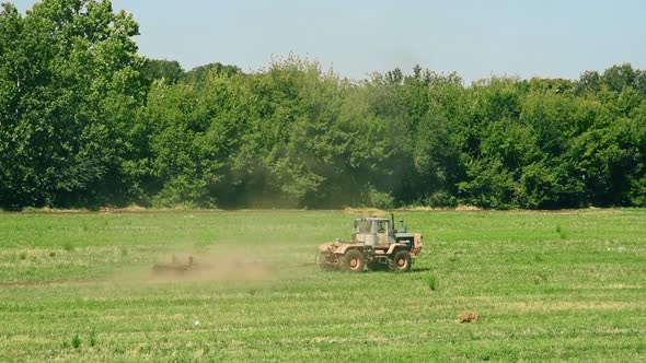 Tractor Preparing Land