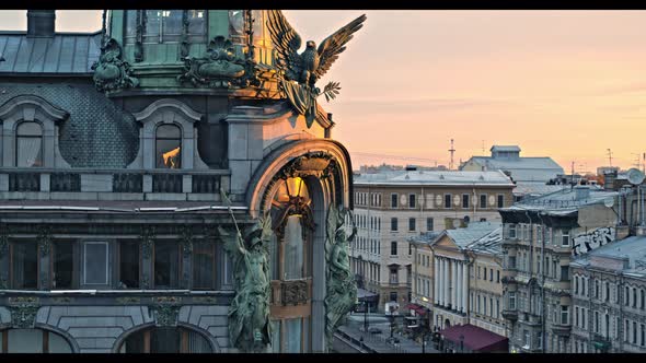 Saint Petersburg historical center aerial view