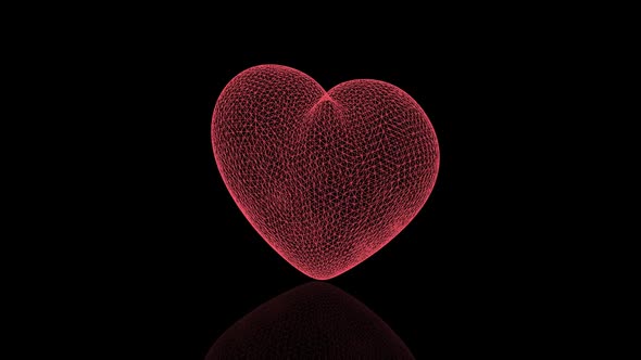 3d Hologram red heart