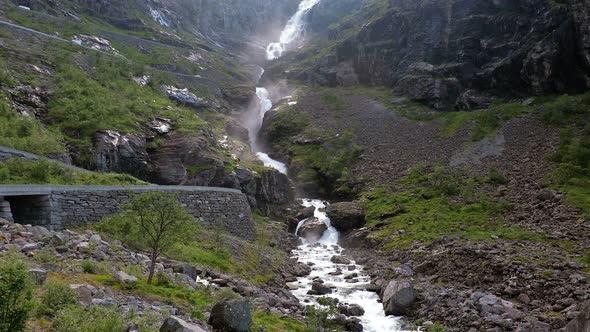Trollstigen or Trolls Path is a serpentine mountain road, Norway