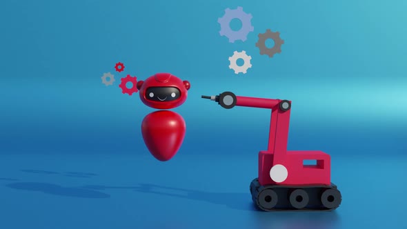 Robot Manufacturing Animation 3D