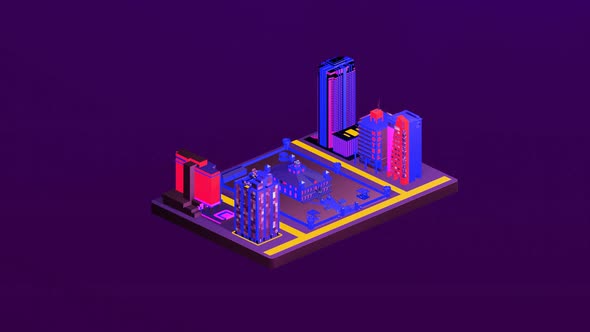 Isometric castle in the middle of the city alt