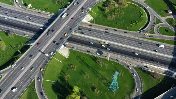 Freeway Intersection Traffic Trails in Moscow alt
