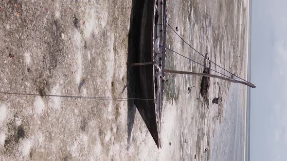 Zanzibar Tanzania  Vertical Video of Low Tide in the Ocean Near the Coast Slow Motion alt